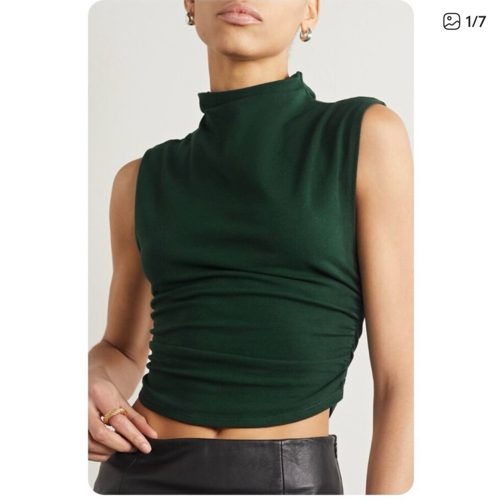 Reformation Lindy cropped mock neck top